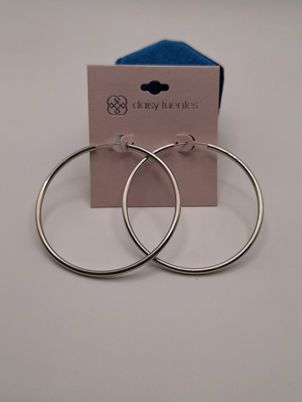 NWT Daisy Fuentes Oversized Silver Tone Large Hoop Earrings